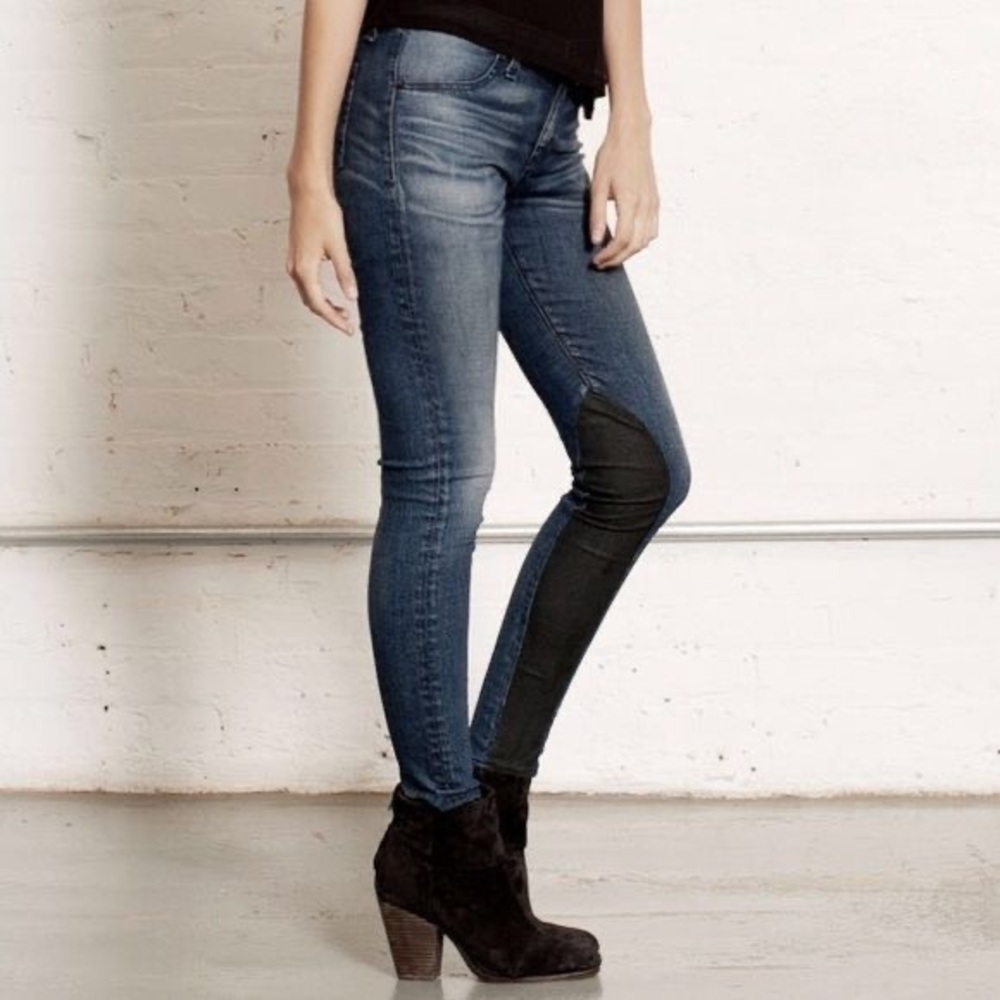 Rag & Bone Lambskin Accented Skinny jeans